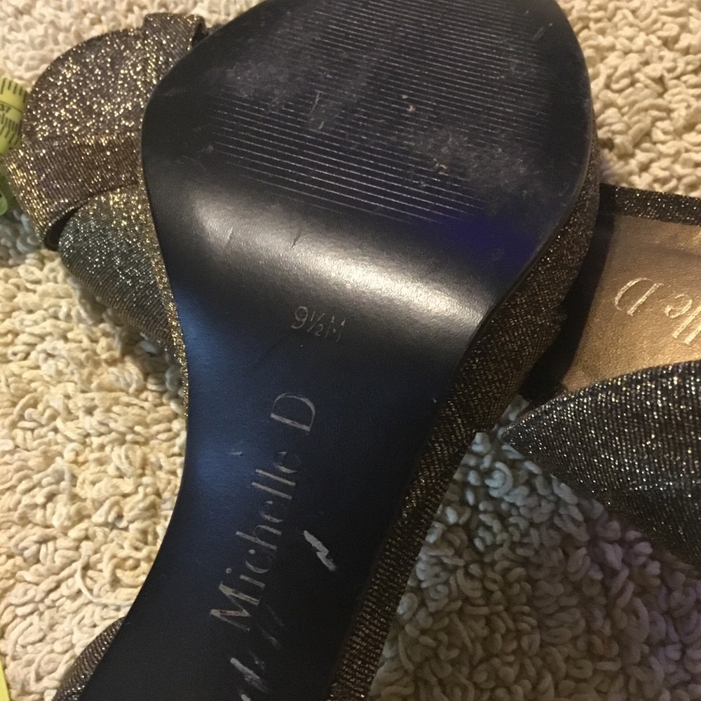 Michelle D Black Glitter Peep-Toe Heels - Picture 11 of 14